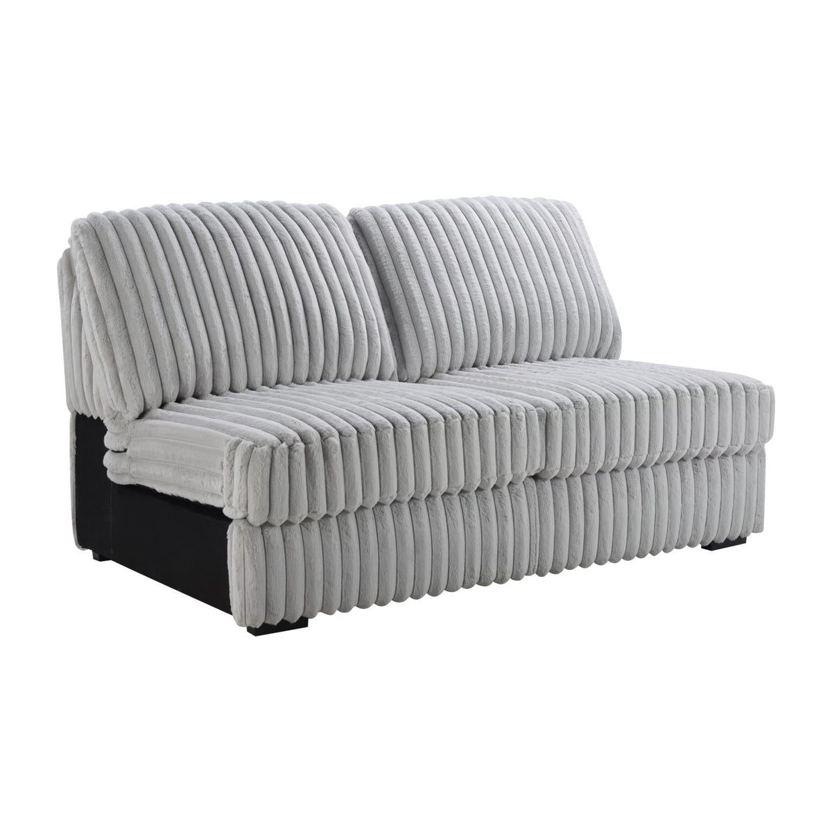 Gray Corduroy Power Reclining 4-Piece Sectional with 2 Wireless Charger