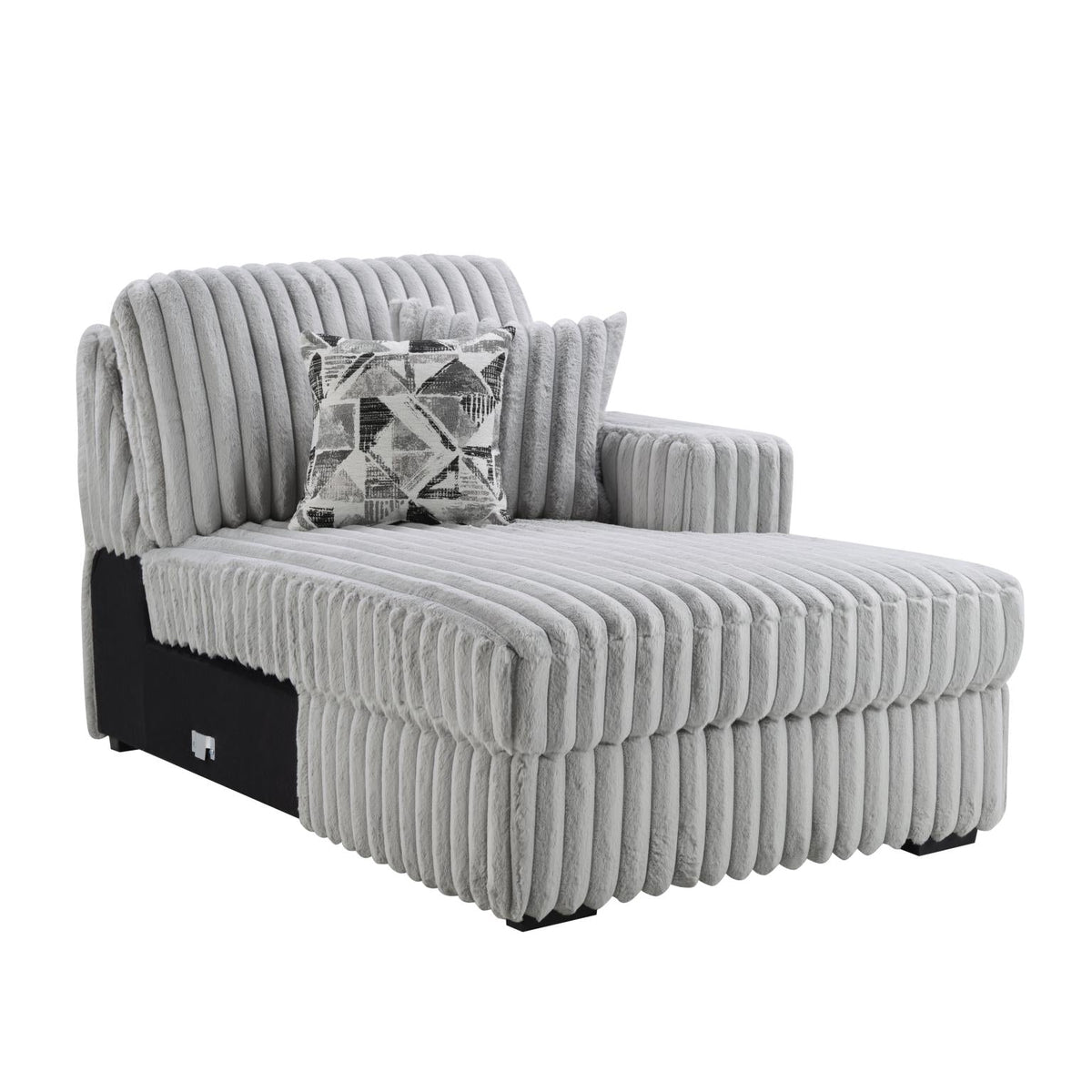 Gray Corduroy Power Reclining 4-Piece Sectional with 2 Wireless Charger
