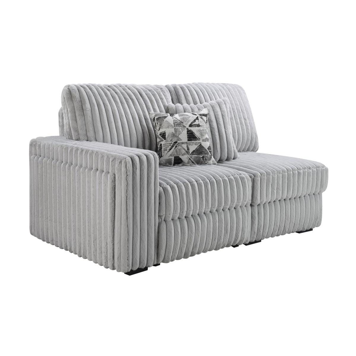 Gray Corduroy Power Reclining 4-Piece Sectional with 2 Wireless Charger