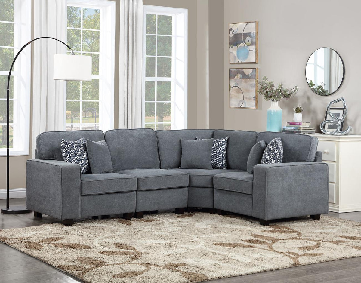 Gray Fabric Modular Sectional (4, 5 or 6 Piece)