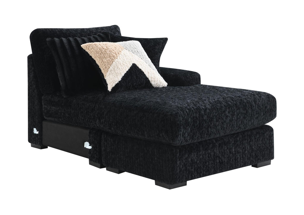 Black Corduroy Modular Sectional with Chaise