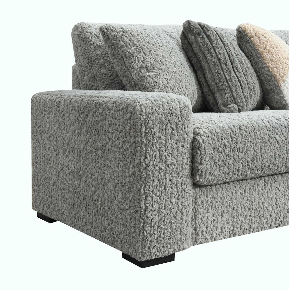 Gray Corduroy Modular Sectional with Chaise