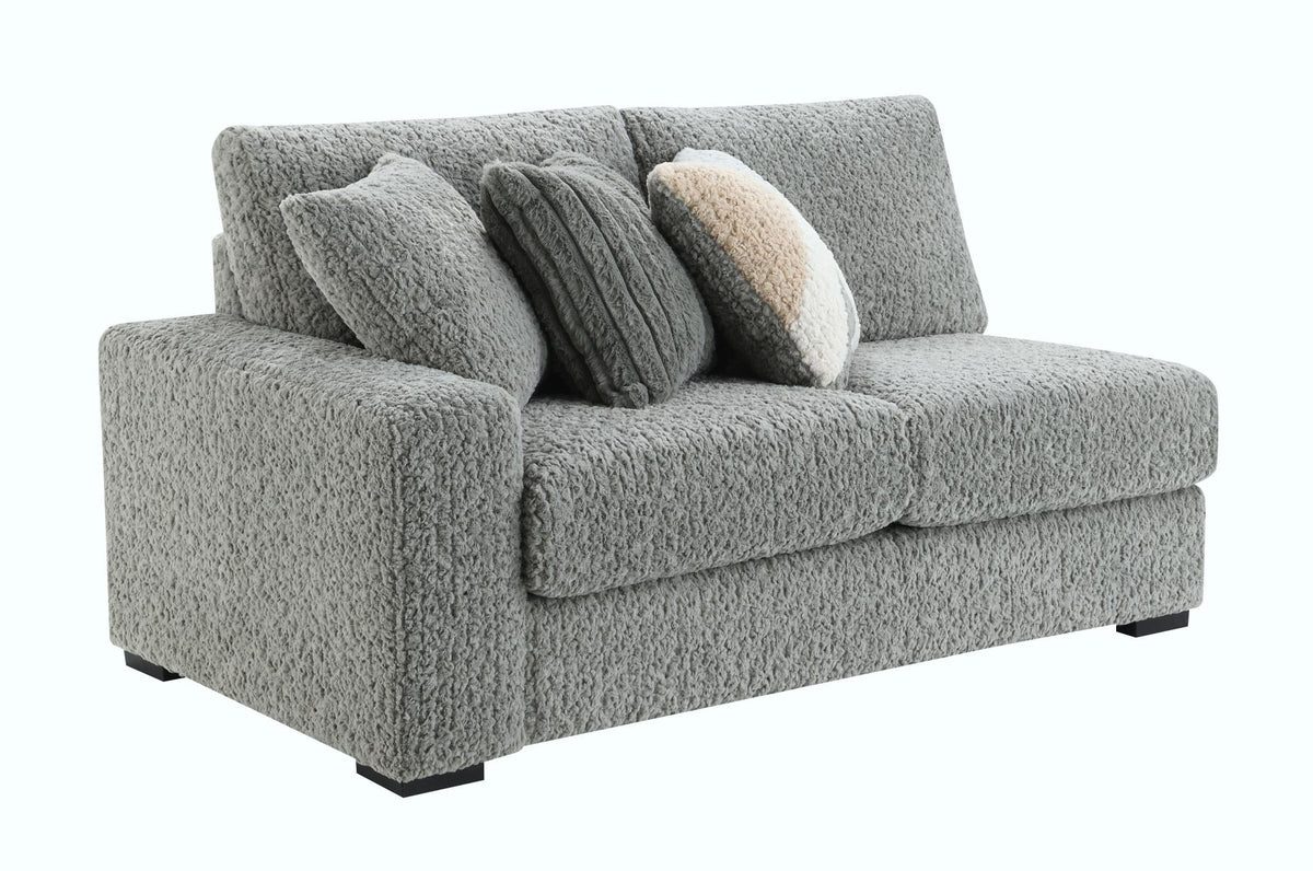 Gray Corduroy Modular Sectional with Chaise