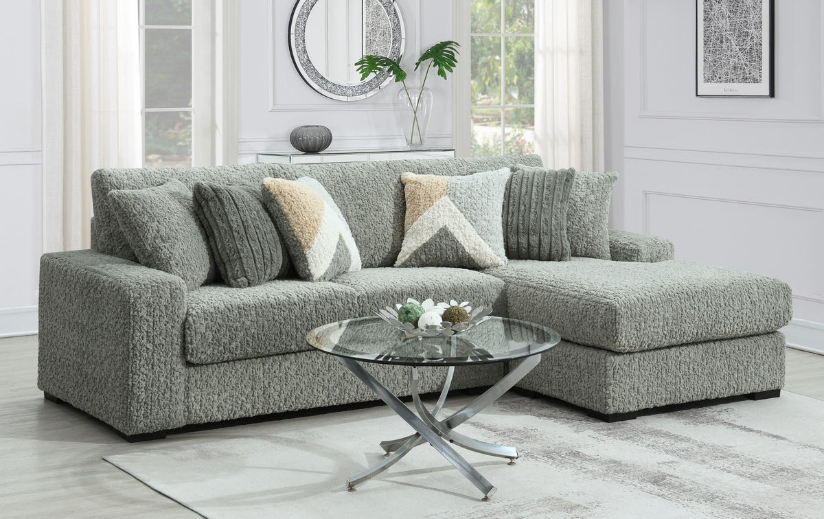 Gray Corduroy Modular Sectional with Chaise