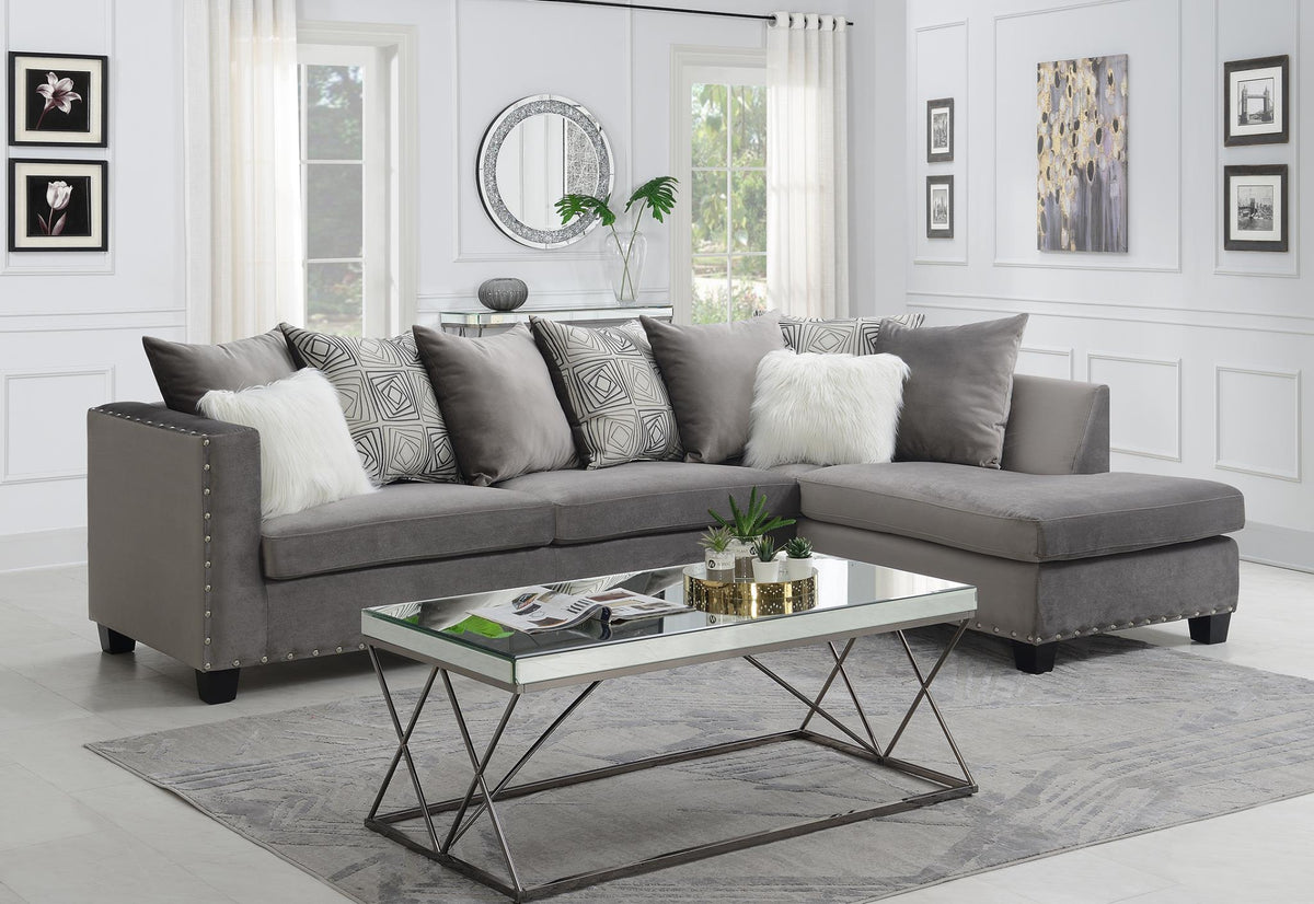 Silver 2-Piece Sectional