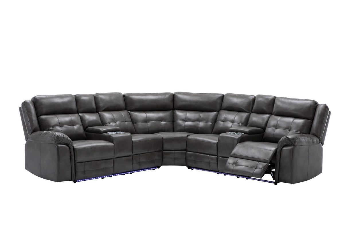 Gray 3-Piece Power Reclining Sectional