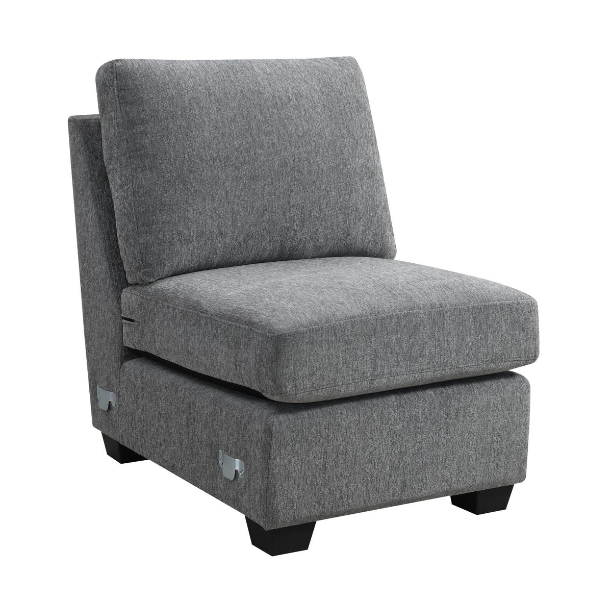 Gray 2-Piece Sectional with Armless Chair