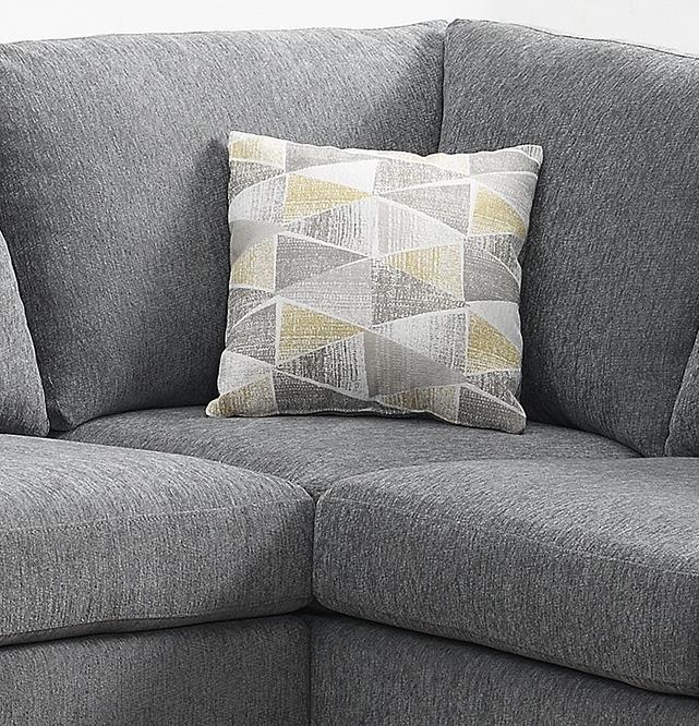Gray 2-Piece Sectional with Armless Chair