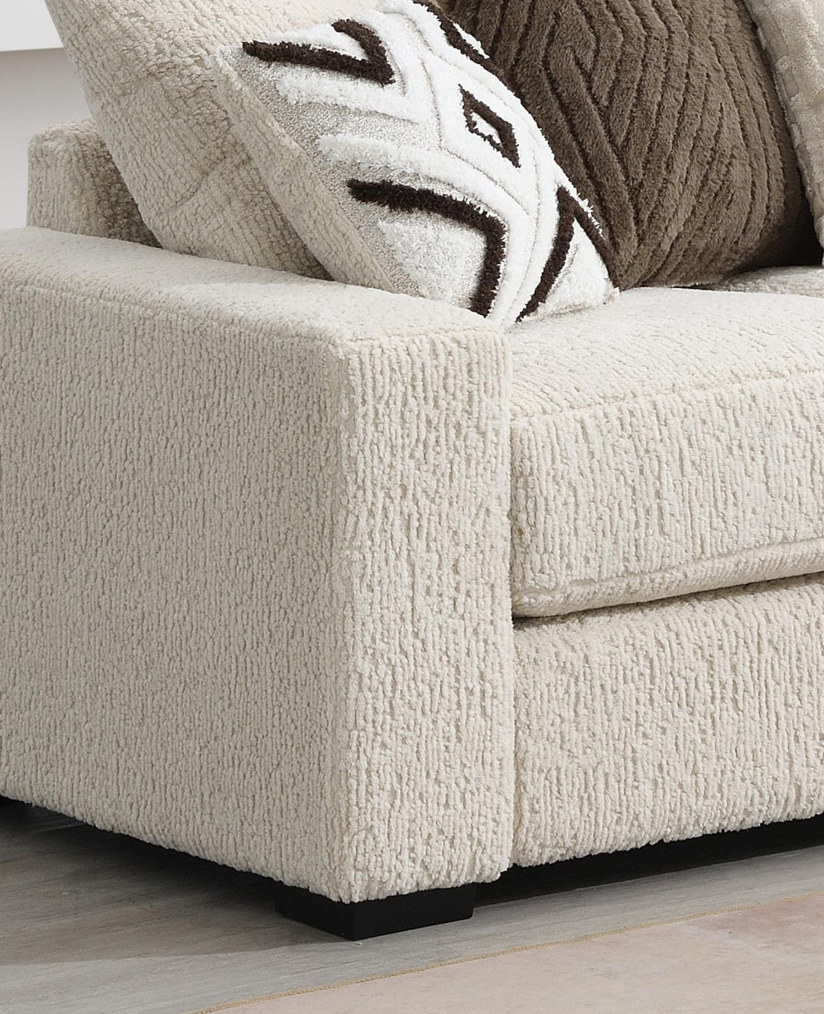 Ivory Modular Sectional with Wedge & Ottoman