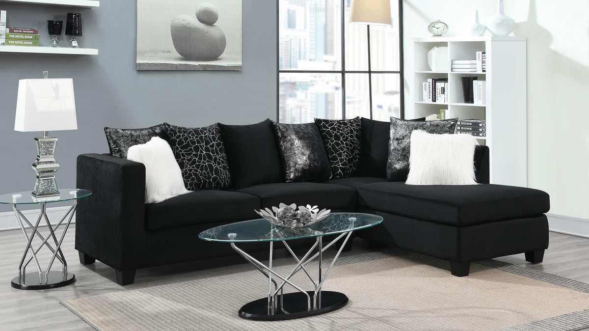 Black 2-Piece Sectional (U355)