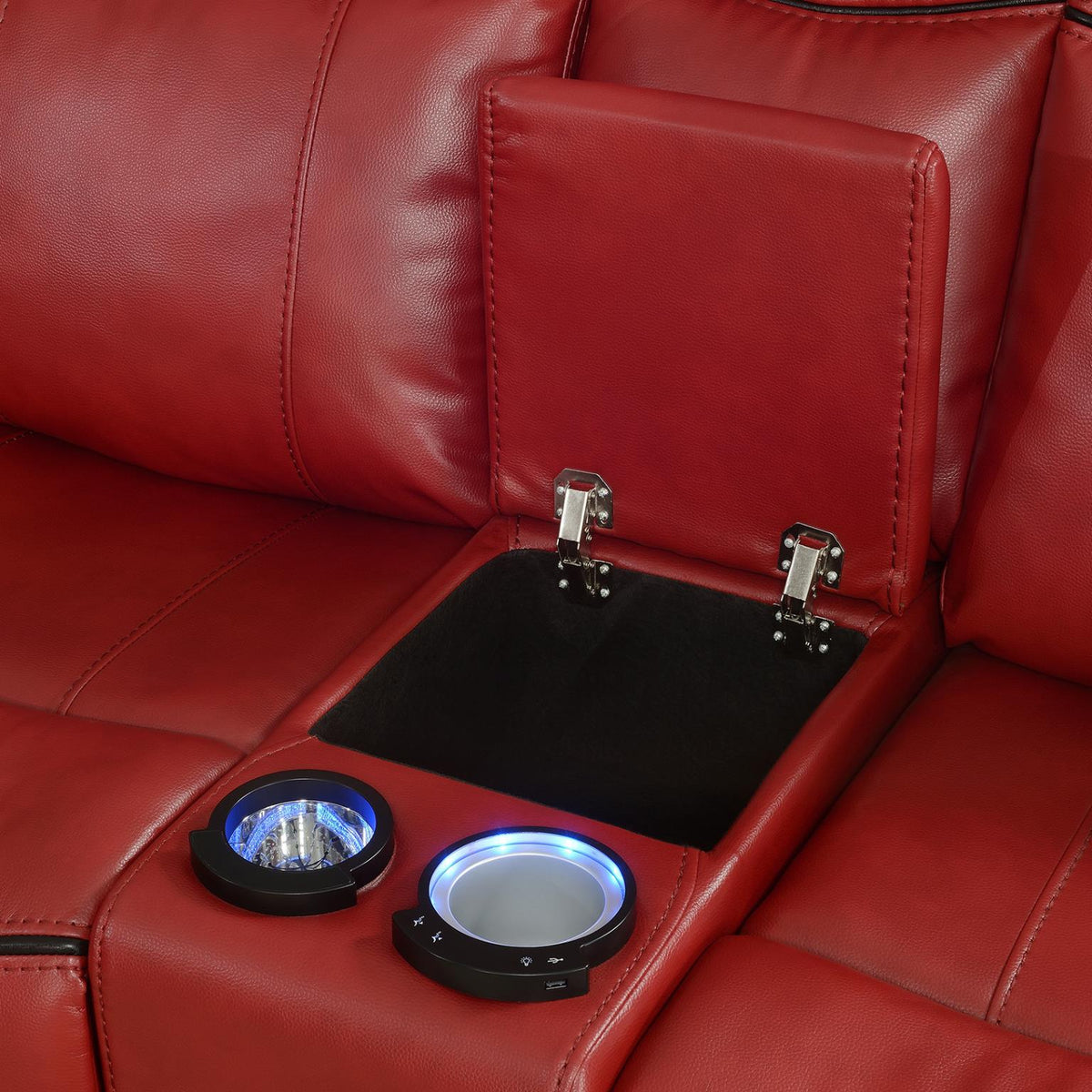 Red 3-Piece Power Reclining Sectional (2 Power)