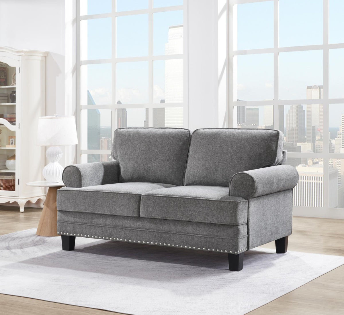 Gray Fabric Sofa, Loveseat & Chair