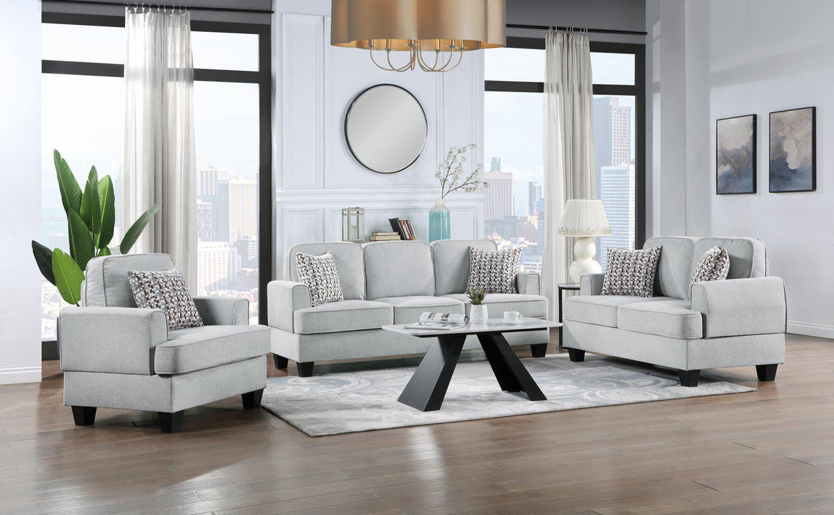 Silver Sofa, Loveseat & Chair