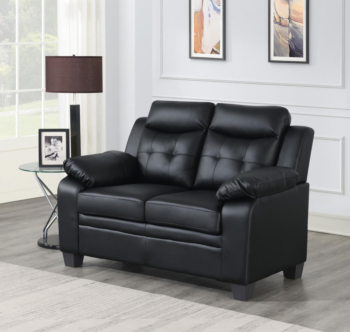 Black Upholstered Living Room Group