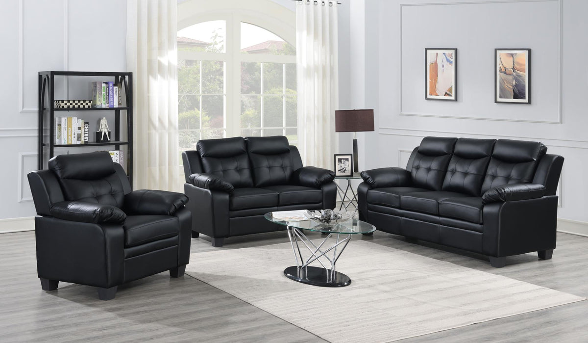 Black Upholstered Living Room Group