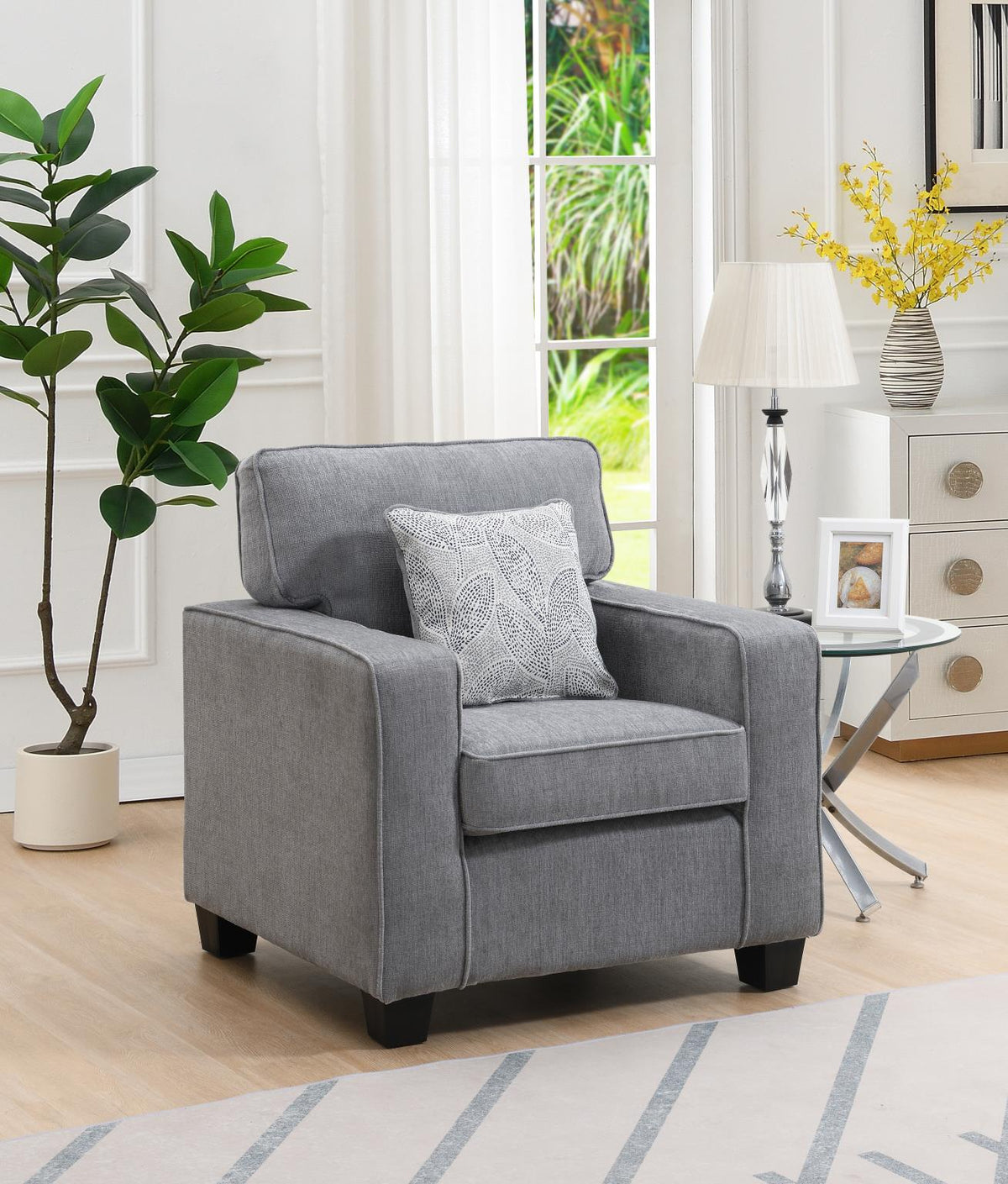 Alloy Gray Sofa, Loveseat & Chair