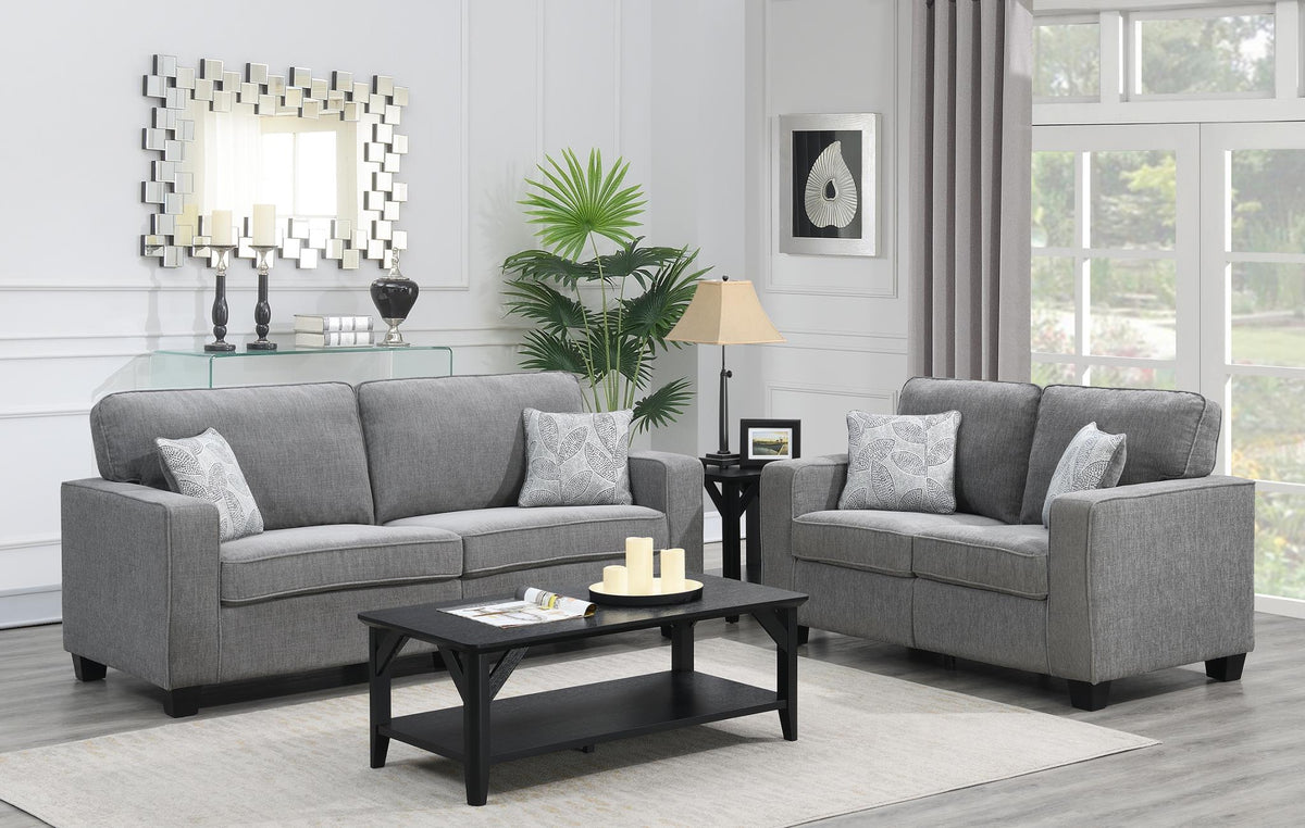 Alloy Gray Sofa, Loveseat & Chair