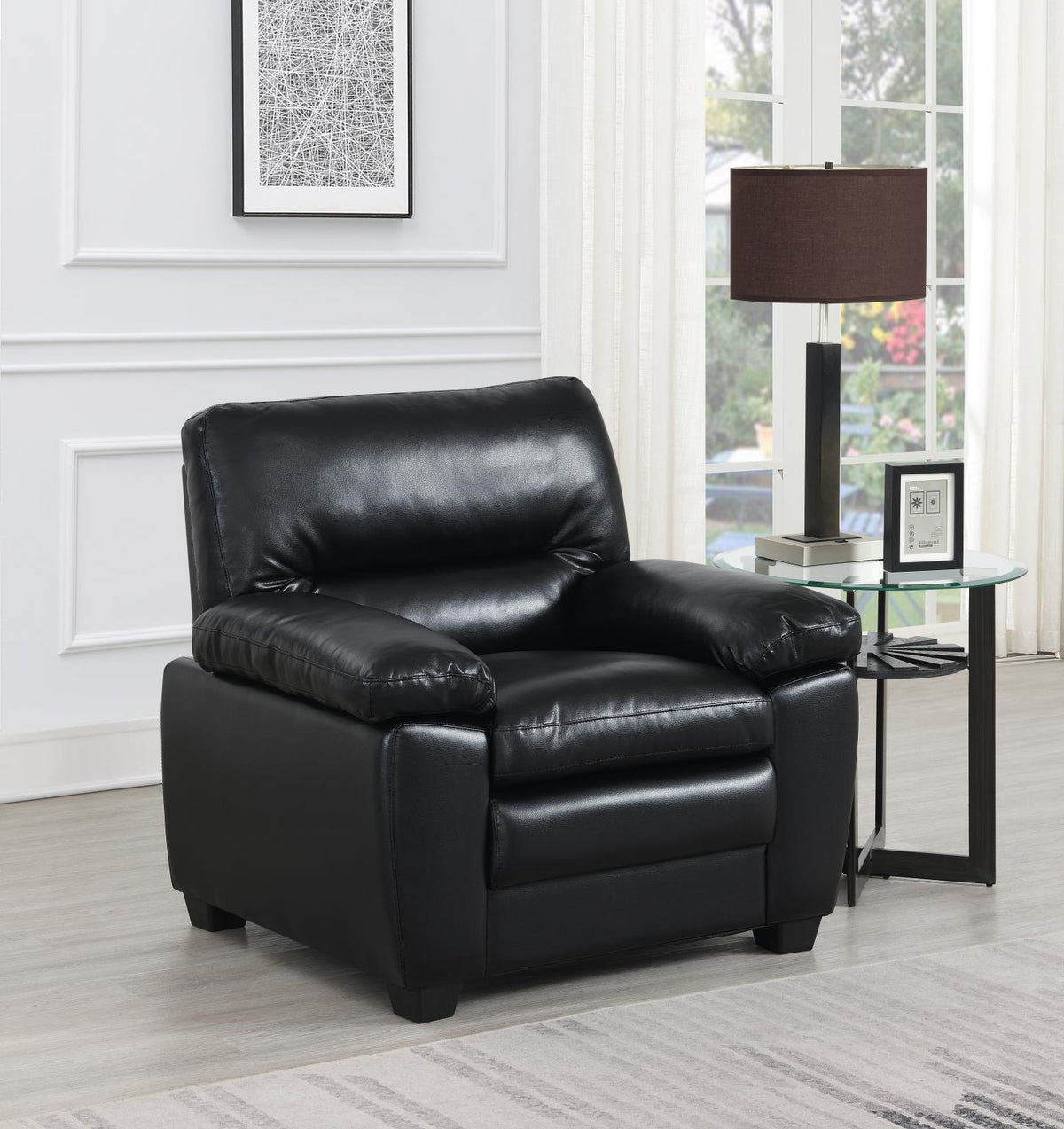 Black Faux Leather Sofa Collection