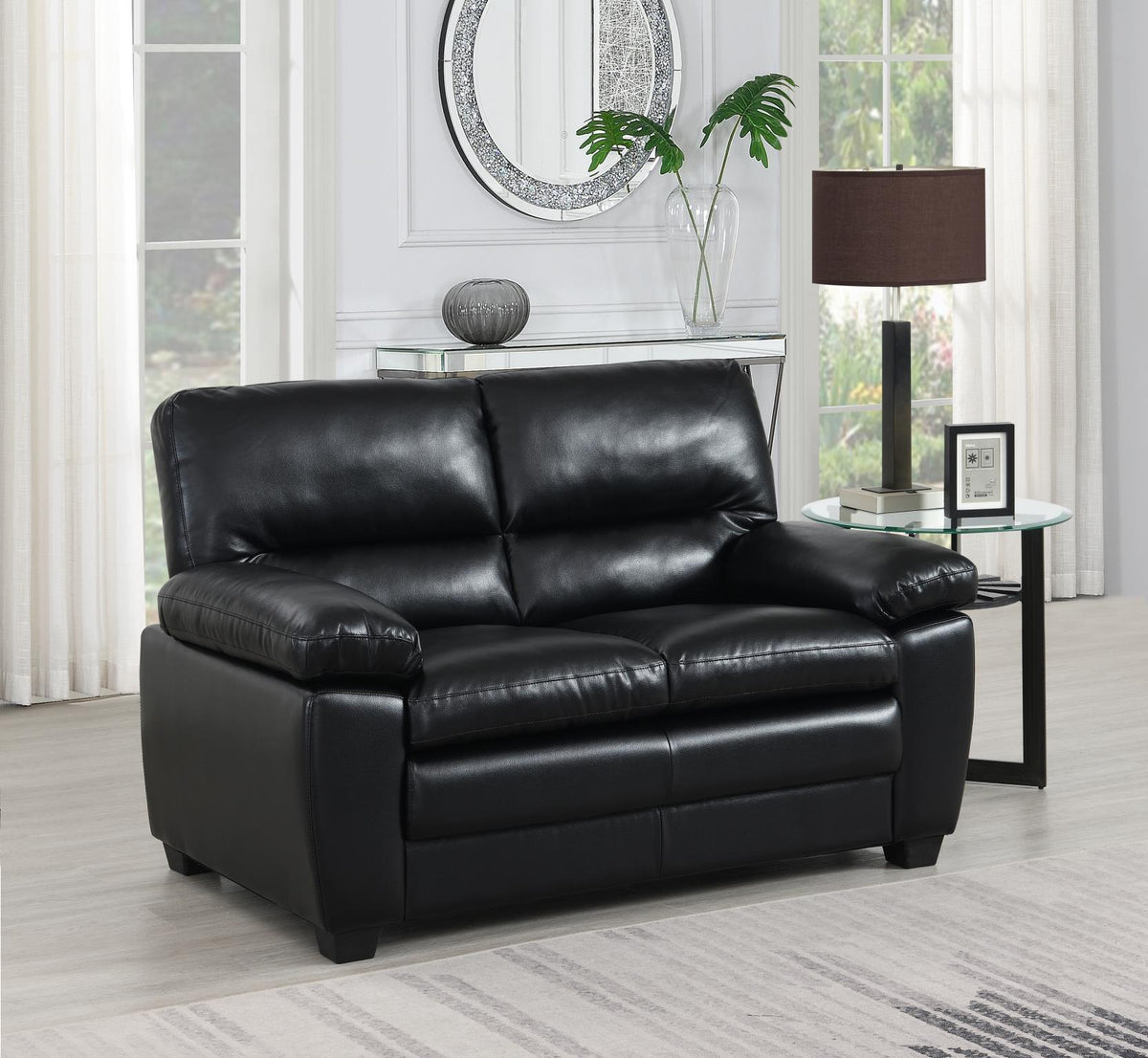 Black Faux Leather Sofa Collection