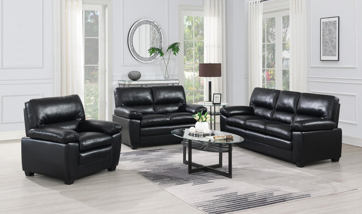 Black Faux Leather Sofa Collection