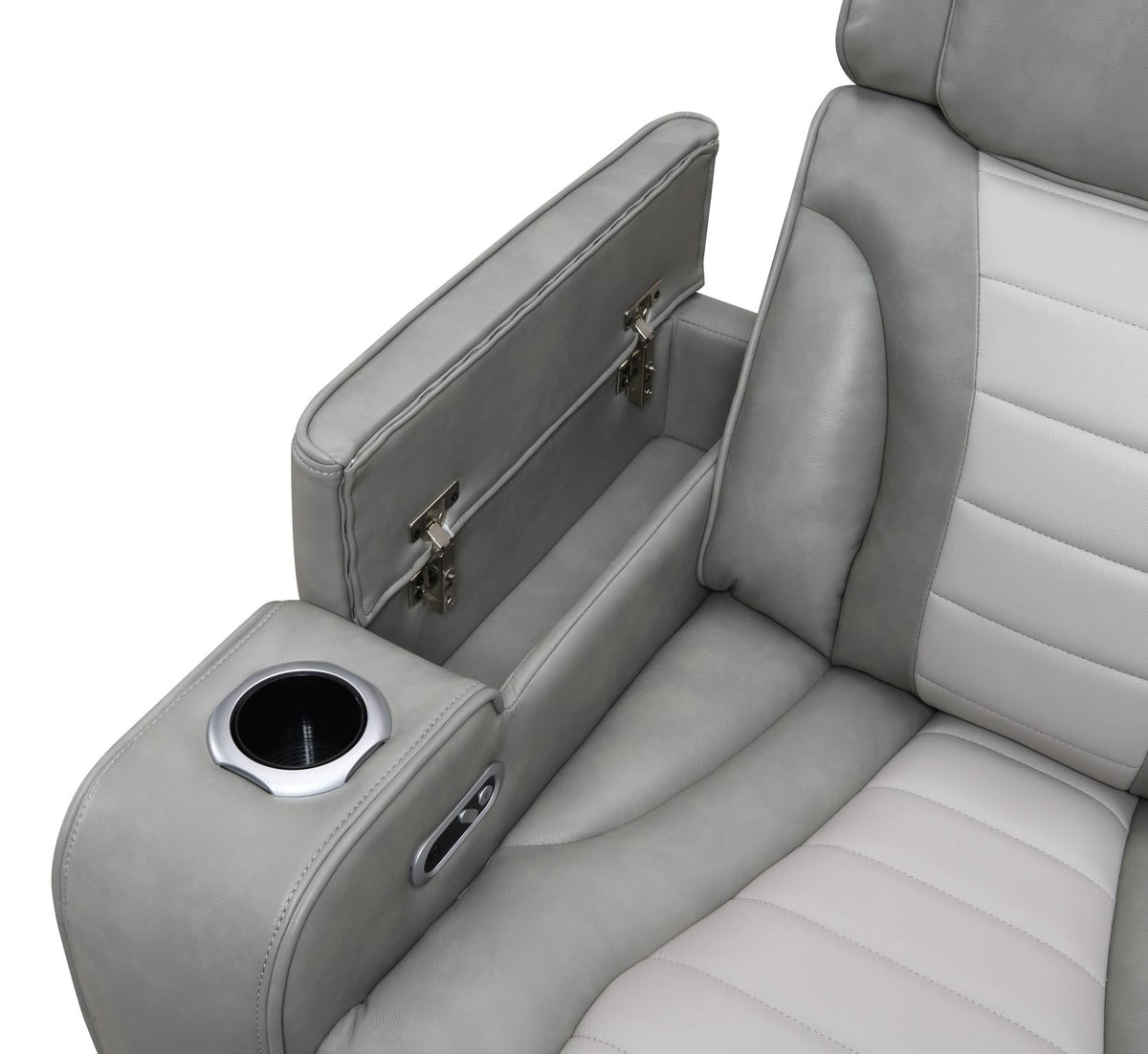 Gray/White Power 3-Piece Sectional with Bluetooth Speaker