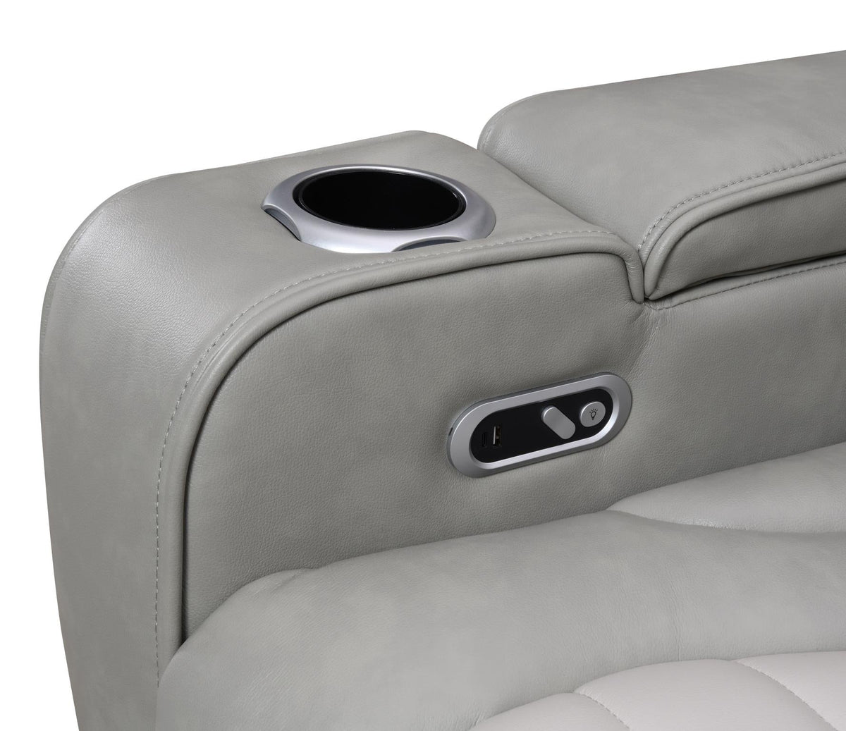 Gray/White Power 3-Piece Sectional with Bluetooth Speaker