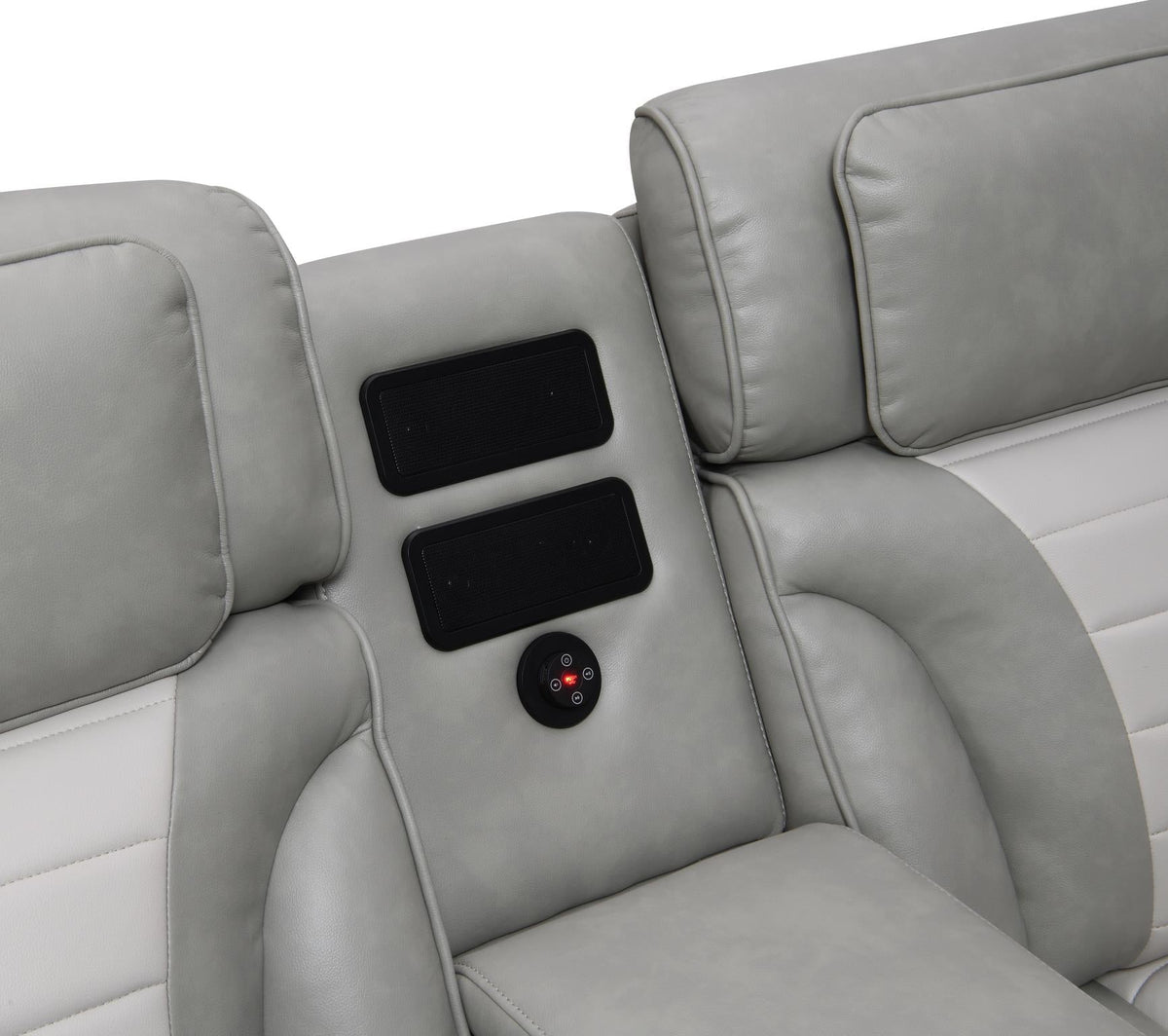 Gray/White Power 3-Piece Sectional with Bluetooth Speaker