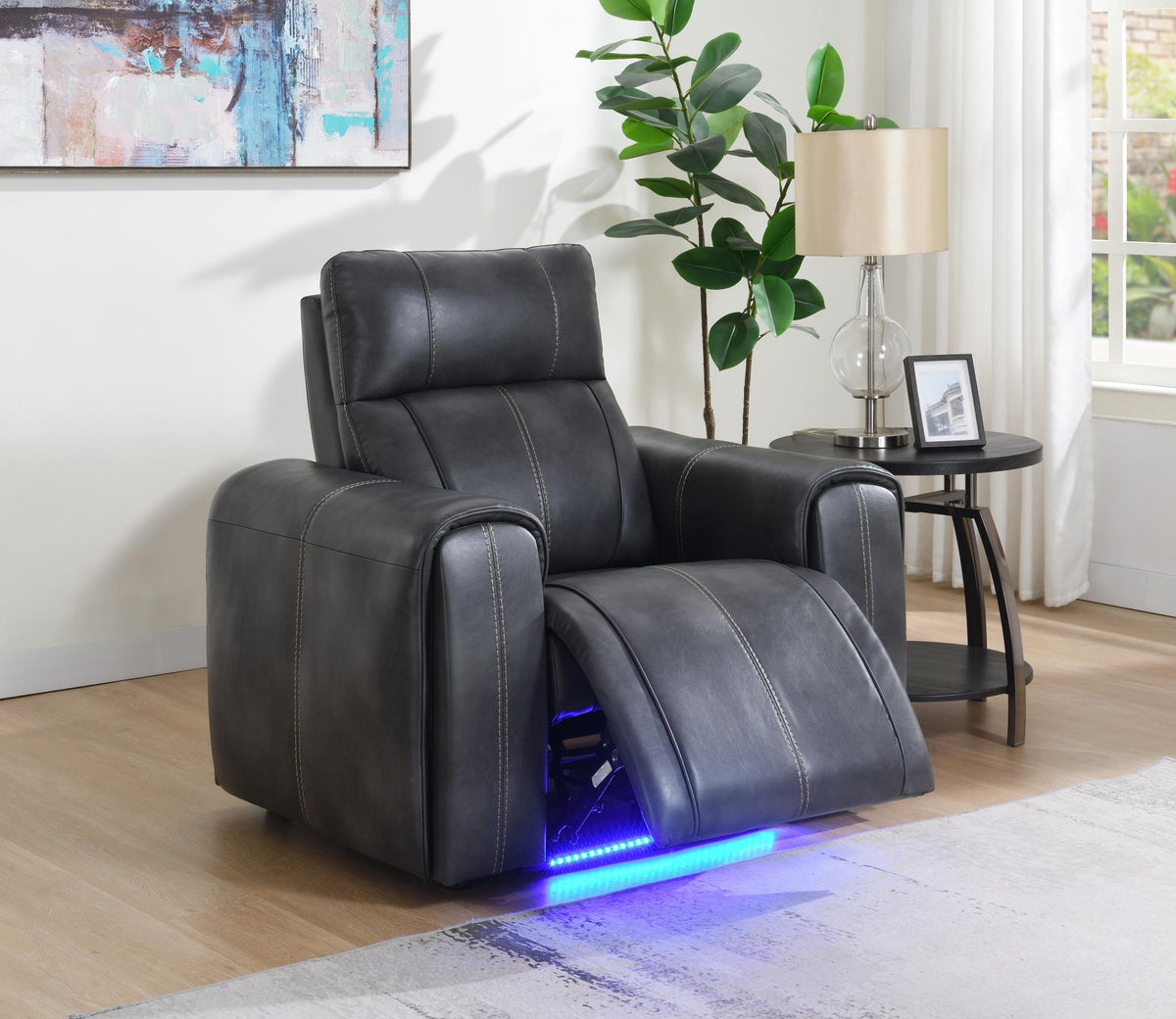 Dark Gray Power Reclining Collection with Fridge & Massage