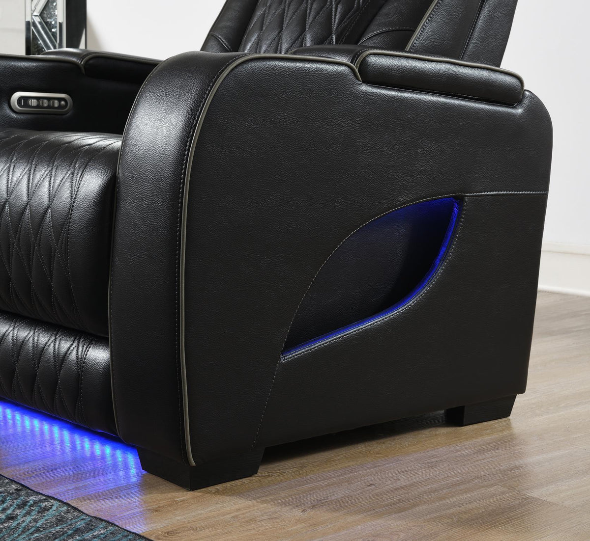 Black Power Reclining Collection with Heat & Massage