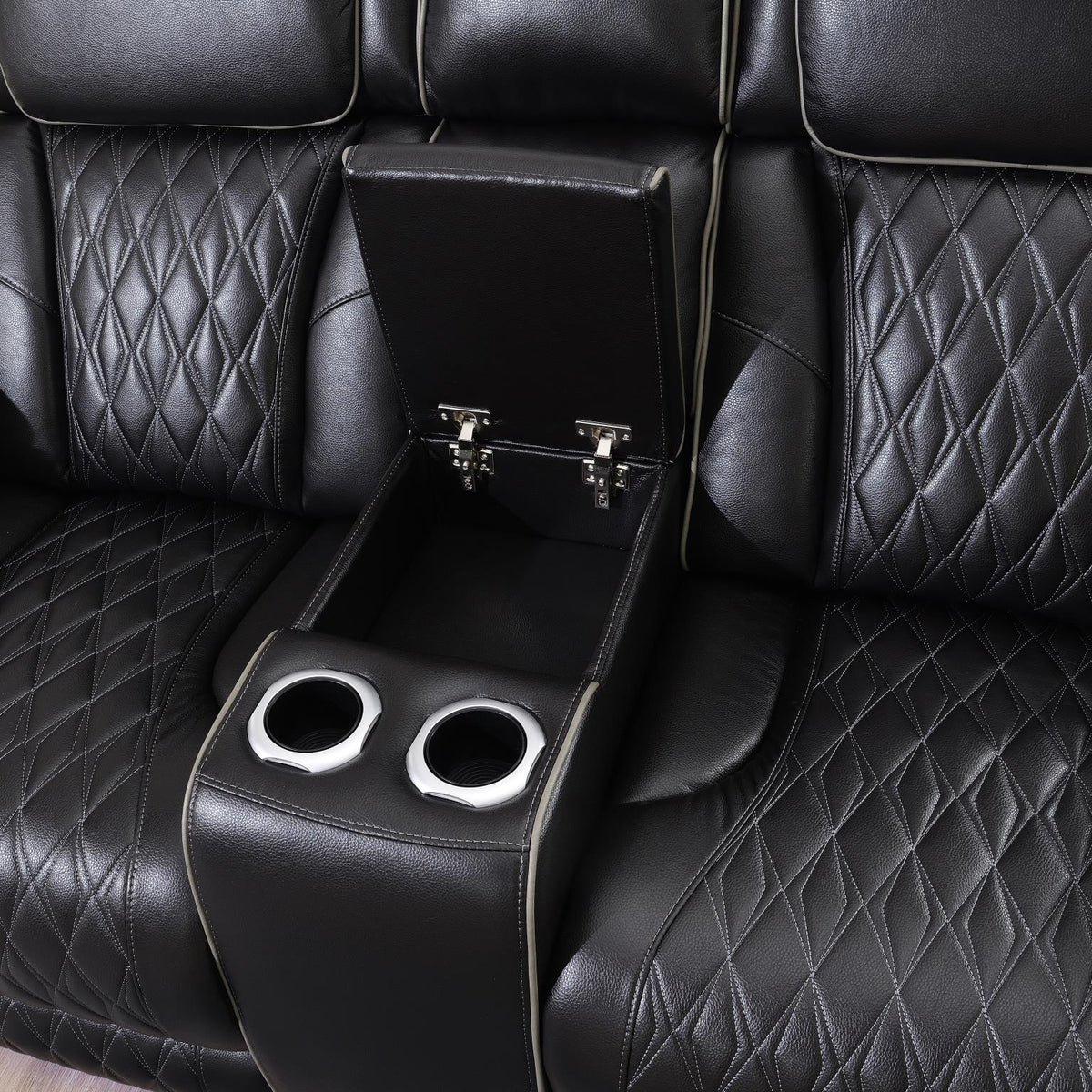 Black Power Reclining Collection with Heat & Massage