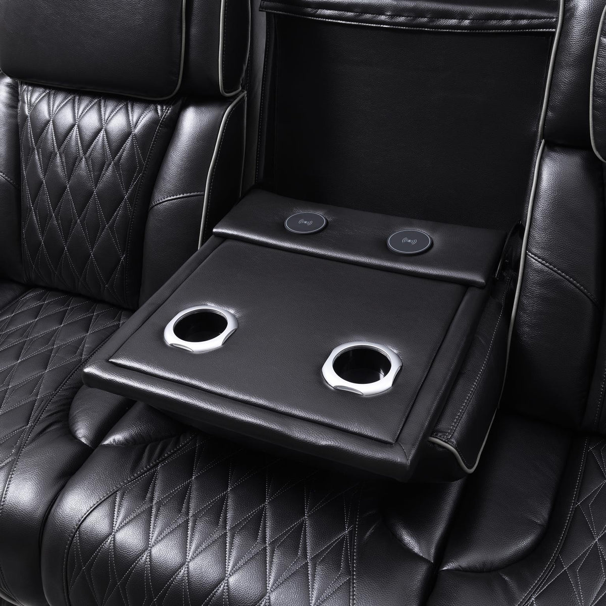 Black Power Reclining Collection with Heat & Massage