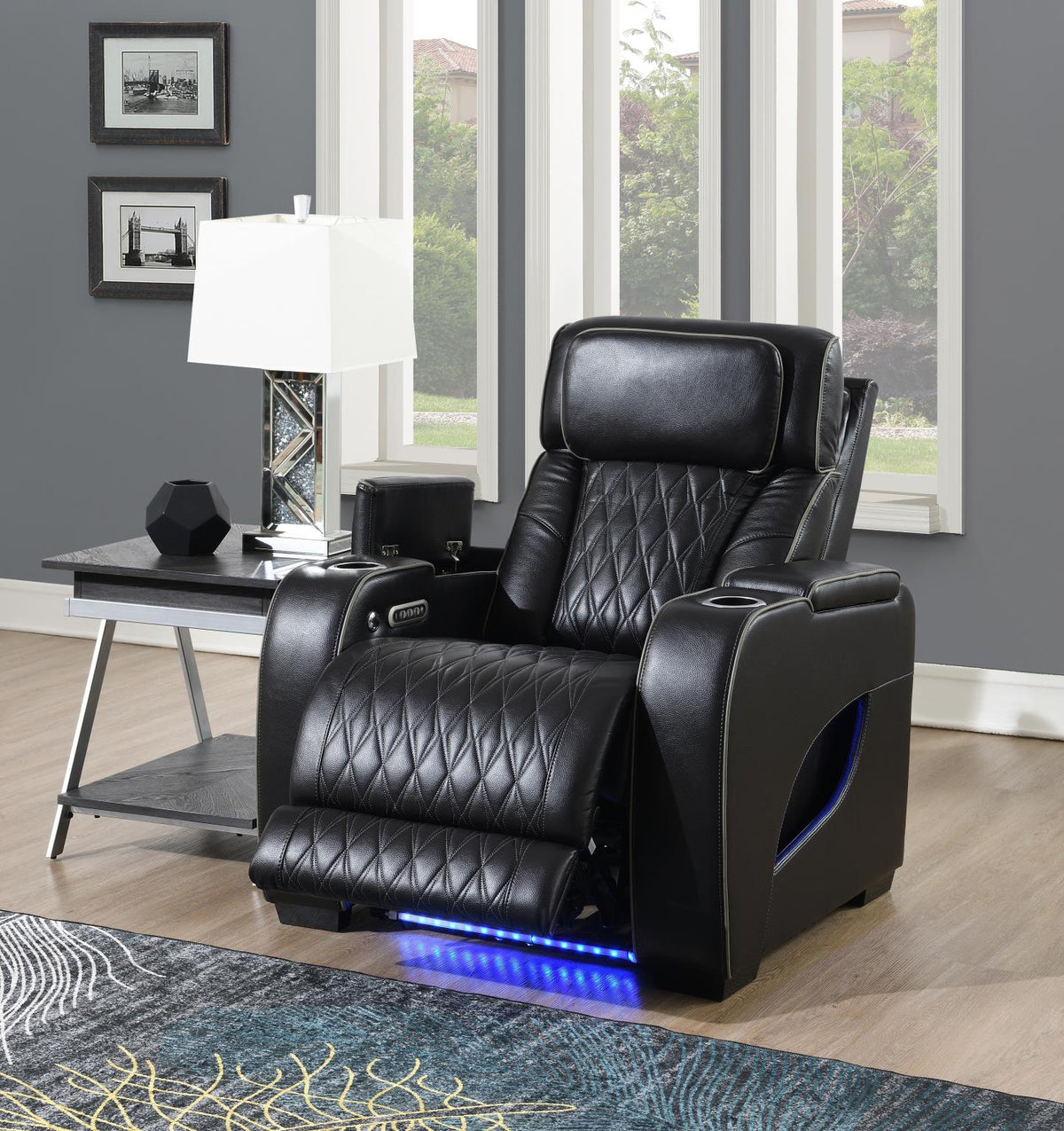Black Power Reclining Collection with Heat & Massage