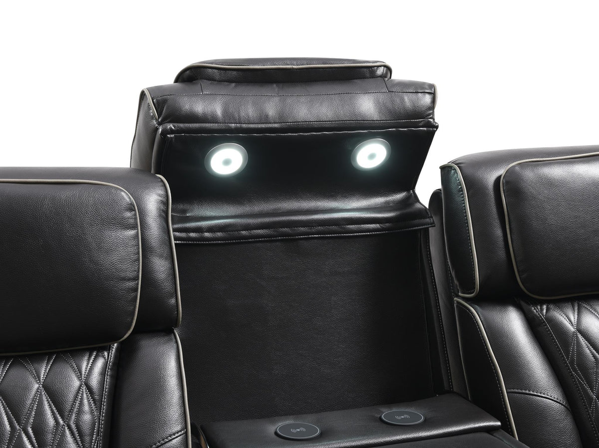 Black Power Reclining Collection with Heat & Massage