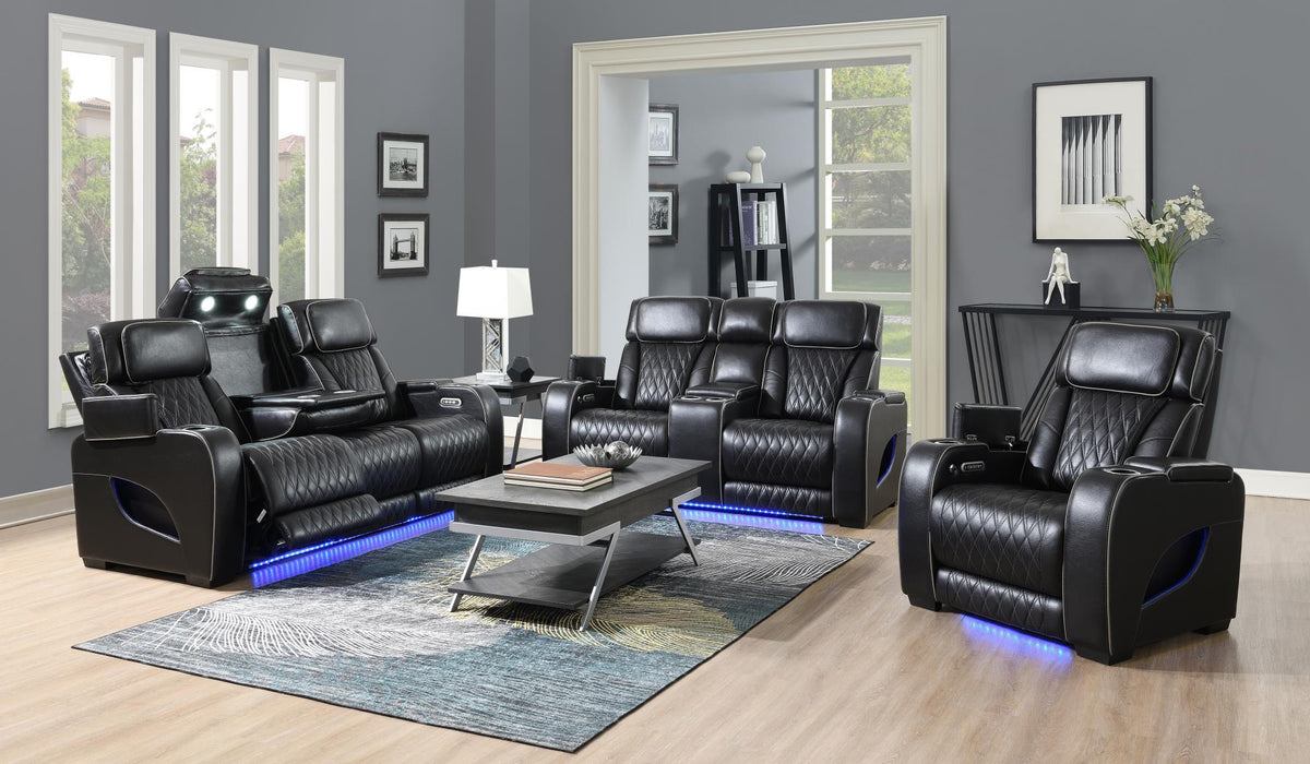 Black Power Reclining Collection with Heat & Massage