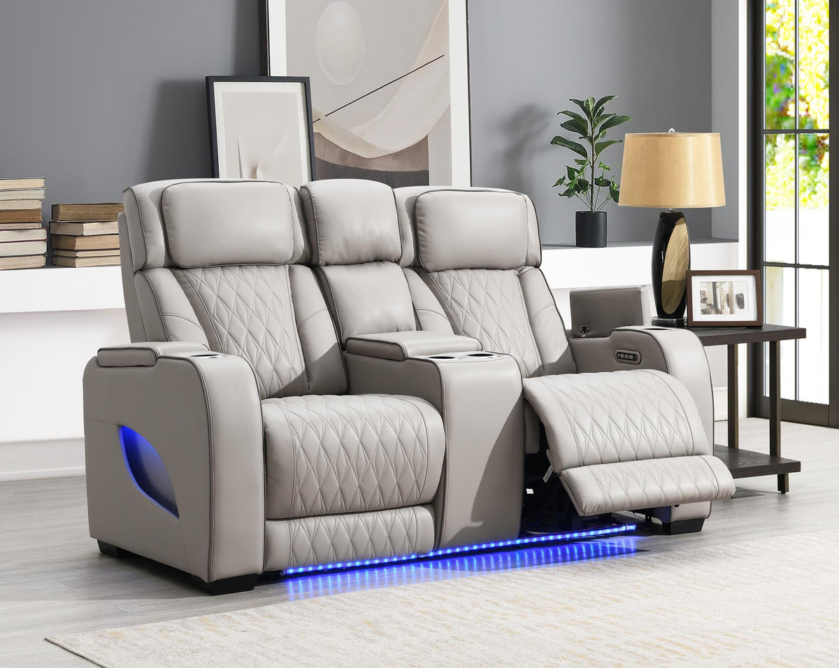 Gray Power Reclining Collection with Heat & Massage