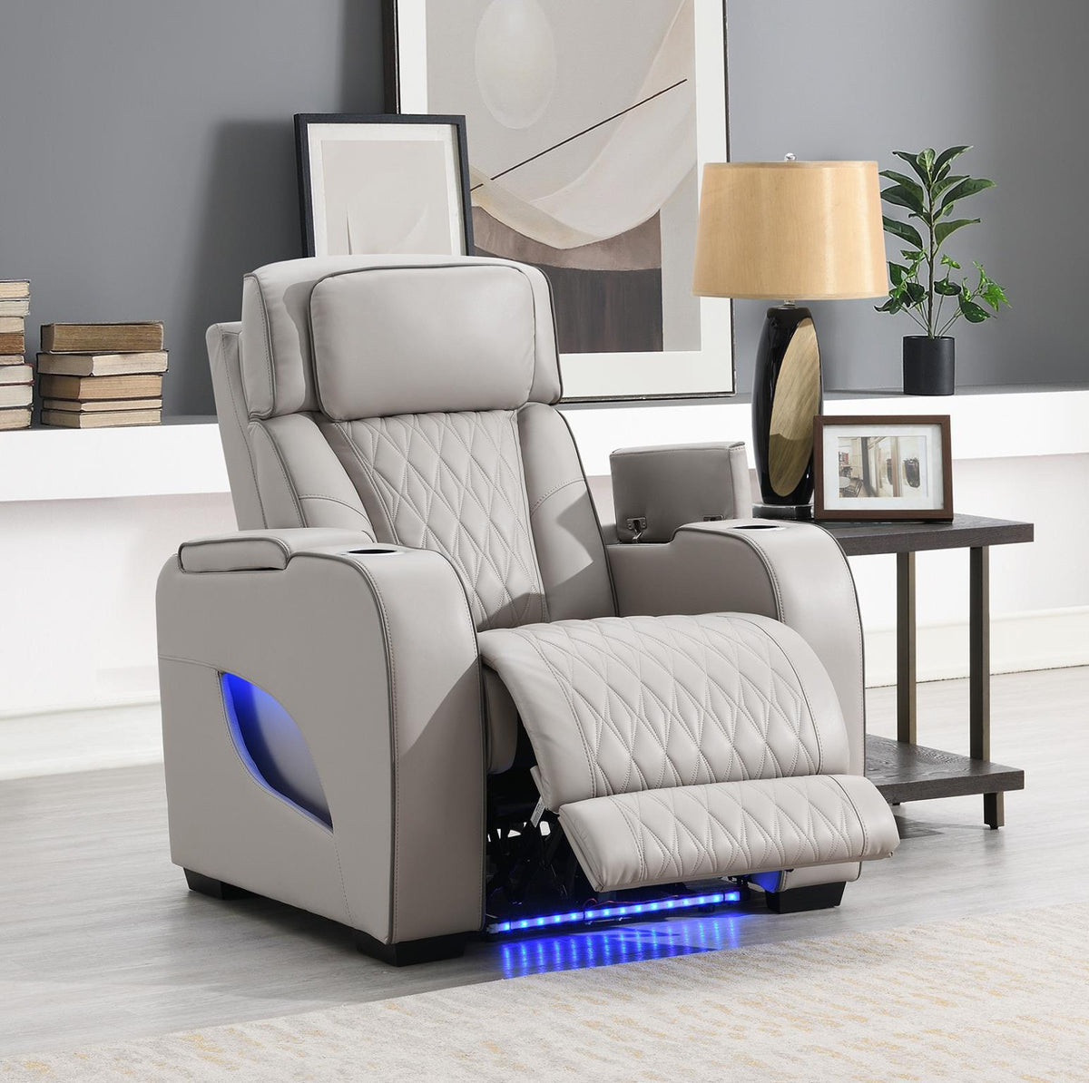 Gray Power Reclining Collection with Heat & Massage