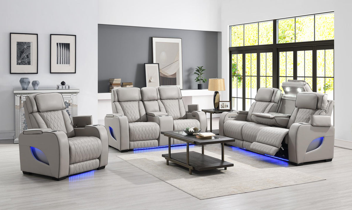 Gray Power Reclining Collection with Heat & Massage