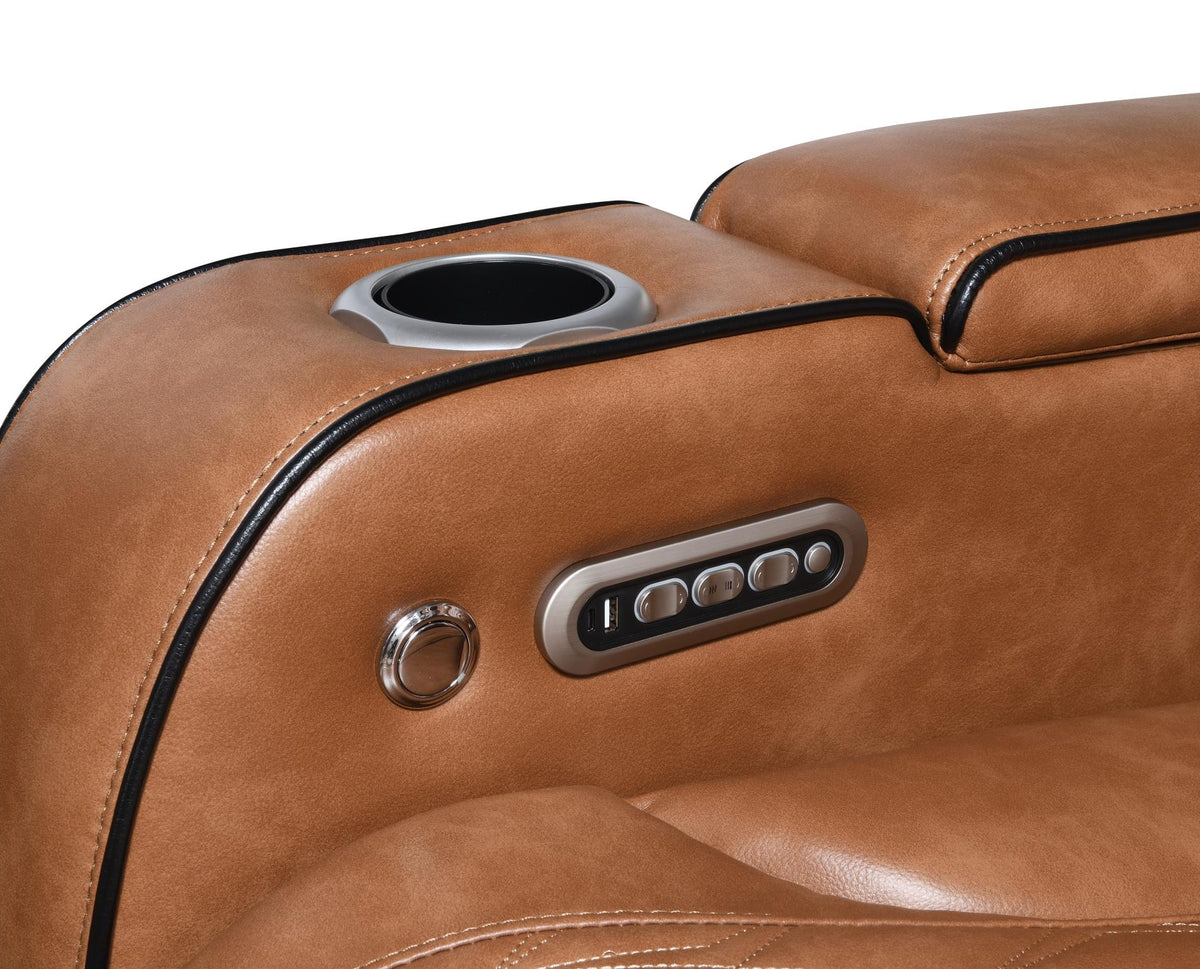 Brown Power Reclining Collection with Heat & Massage