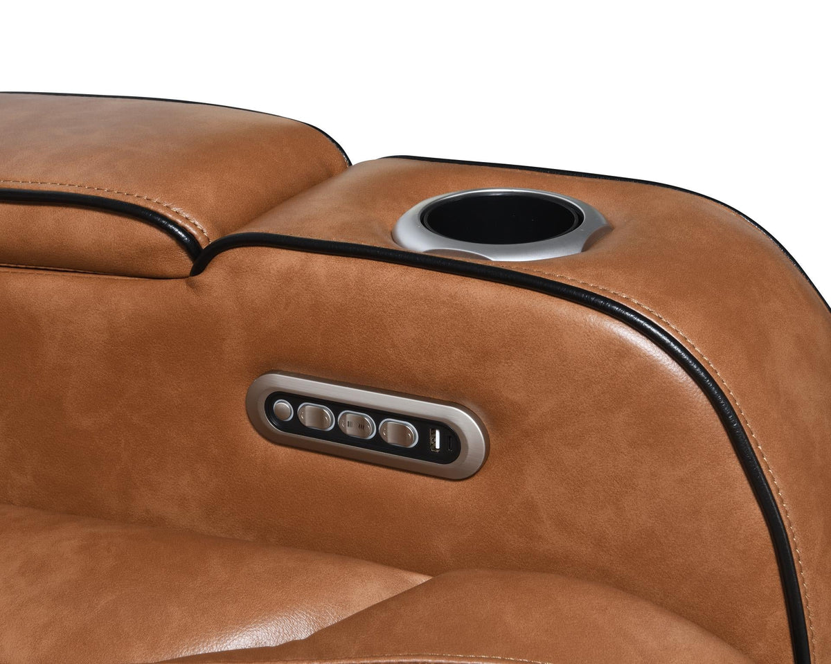 Brown Power Reclining Collection with Heat & Massage