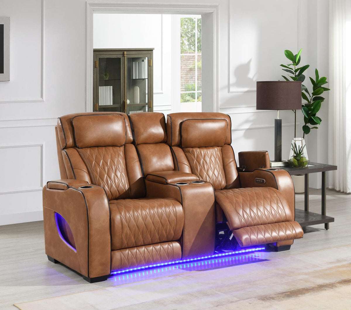 Brown Power Reclining Collection with Heat & Massage
