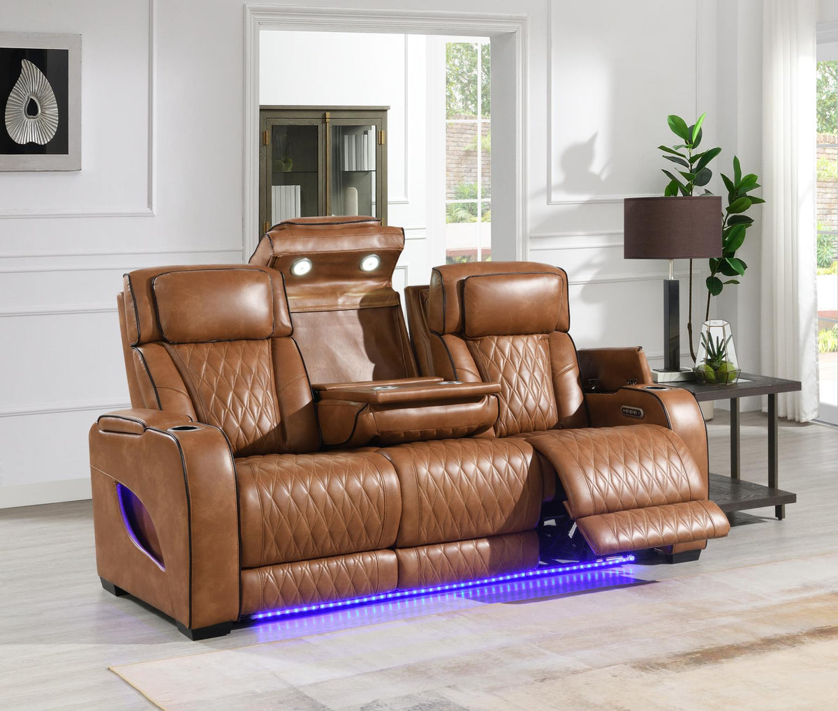 Brown Power Reclining Collection with Heat & Massage