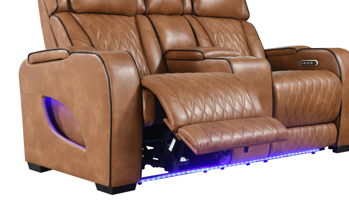 Brown Power Reclining Collection with Heat & Massage