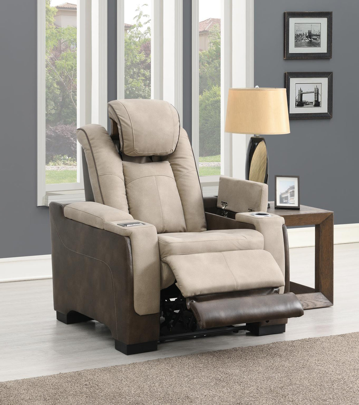 Sand Power Reclining Collection with USB Charging