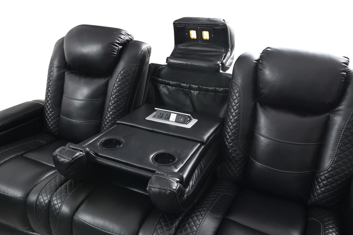 Black LED Power Reclining Sofa Collection