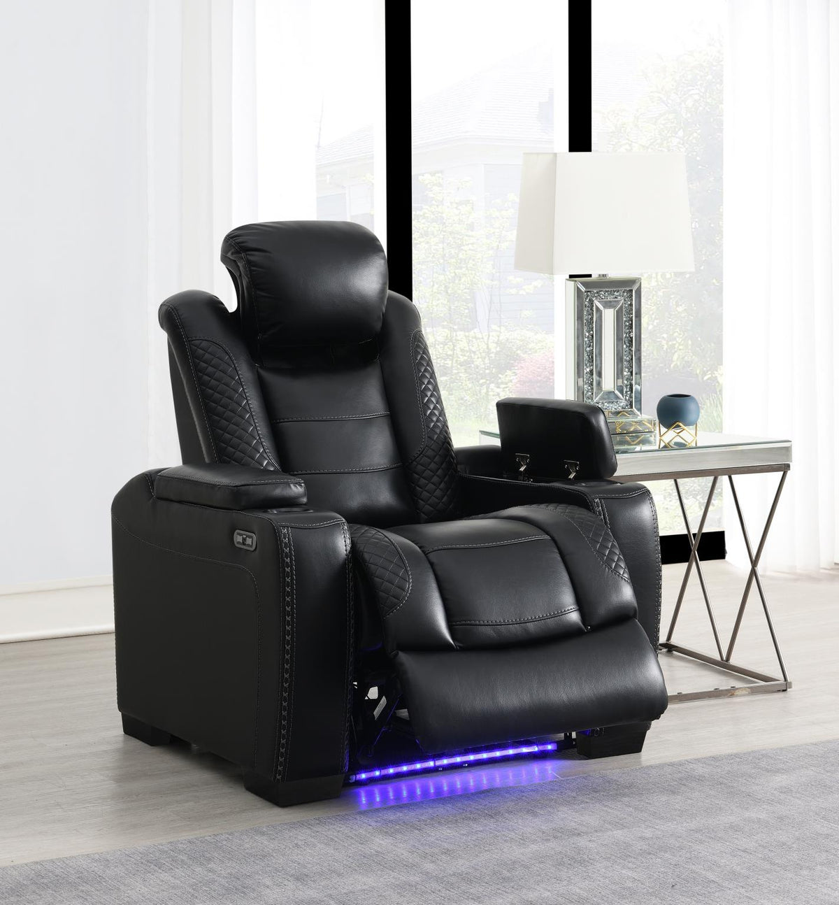 Black LED Power Reclining Sofa Collection