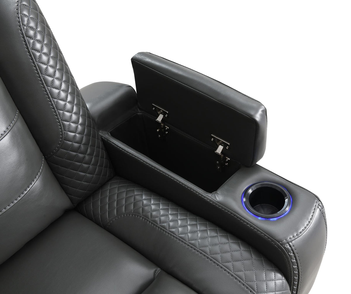 Gray LED Power Reclining Sofa Collection