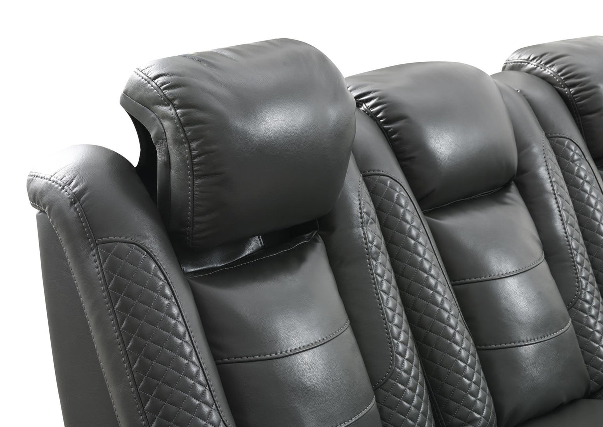 Gray LED Power Reclining Sofa Collection