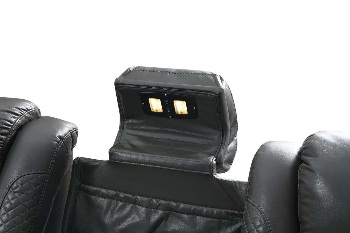 Gray LED Power Reclining Sofa Collection