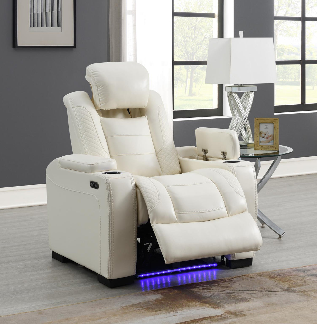 White LED Power Reclining Sofa Collection