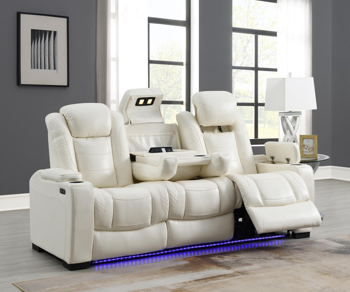 White LED Power Reclining Sofa Collection